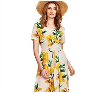 Boho flower child maxi dress (S)